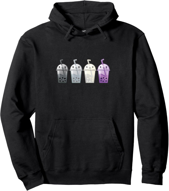 Asexuell Kawaii Boba Anime Kunst Niedlich LGBTQ Grafik Pullover Hoodie