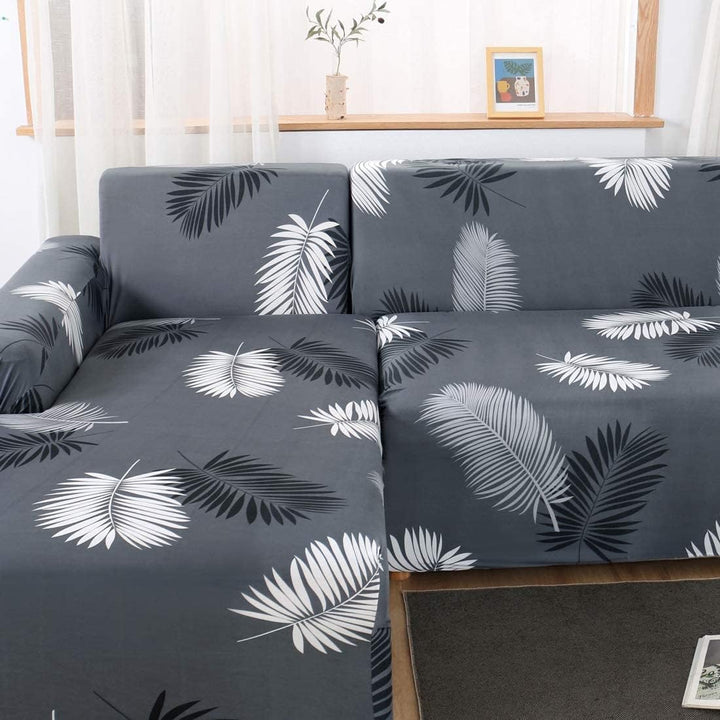ShowyLive Sofa Überzug Couch Überzug 2er Set für Ecksofa L-Form Sofabezug 3 Sitzer+3 Sitzer, mit 4 S