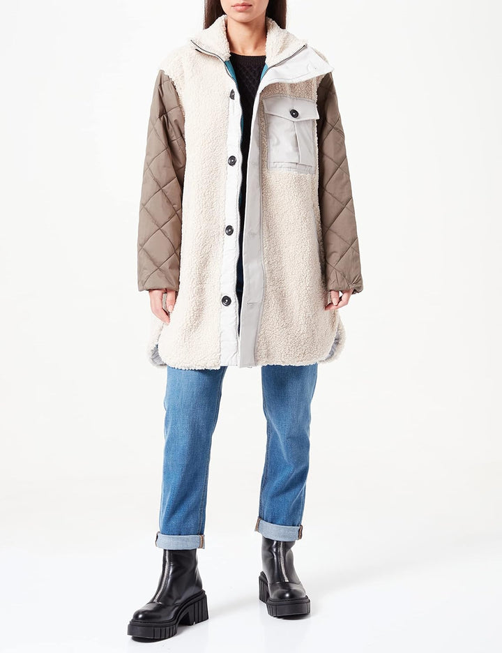 G-STAR RAW Damen Teddy Mix Jacke Jackets S Beige (ecru D22042-C454-159), S Beige (ecru D22042-C454-1