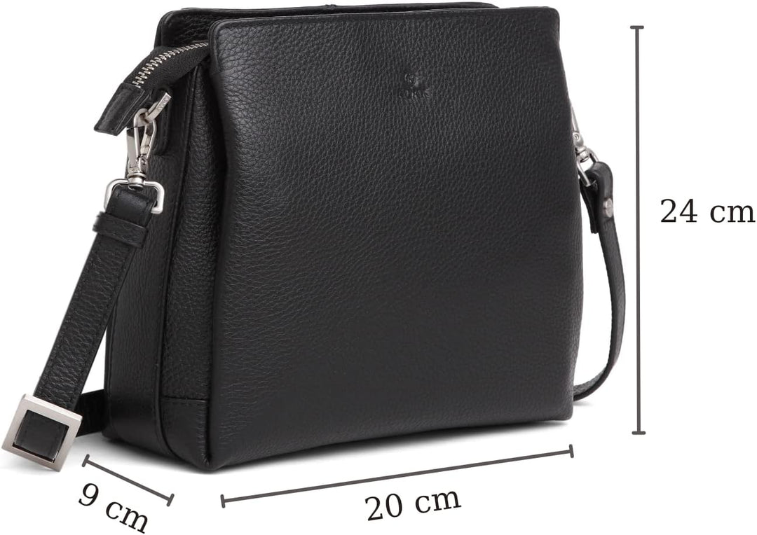 Adax Stylish Elegant Echtleder Umhängetasche Schultertasche Damen, Hüfttasche Gross Desigual Crossbo