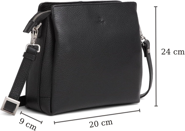 Adax Stylish Elegant Echtleder Umhängetasche Schultertasche Damen, Hüfttasche Gross Desigual Crossbo
