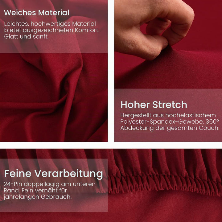 ShowyLive Sofa Überzug Couch Überzug 2er Set für Ecksofa L-Form Sofabezug 2 Sitzer+3 Sitzer, mit 2 S