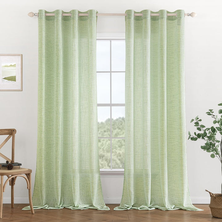 MIULEE Vorhang Gardinen Leinen mit ösen Voile Vorhänge Leinenoptik Gardinen Wohnzimmer Modern Fenste