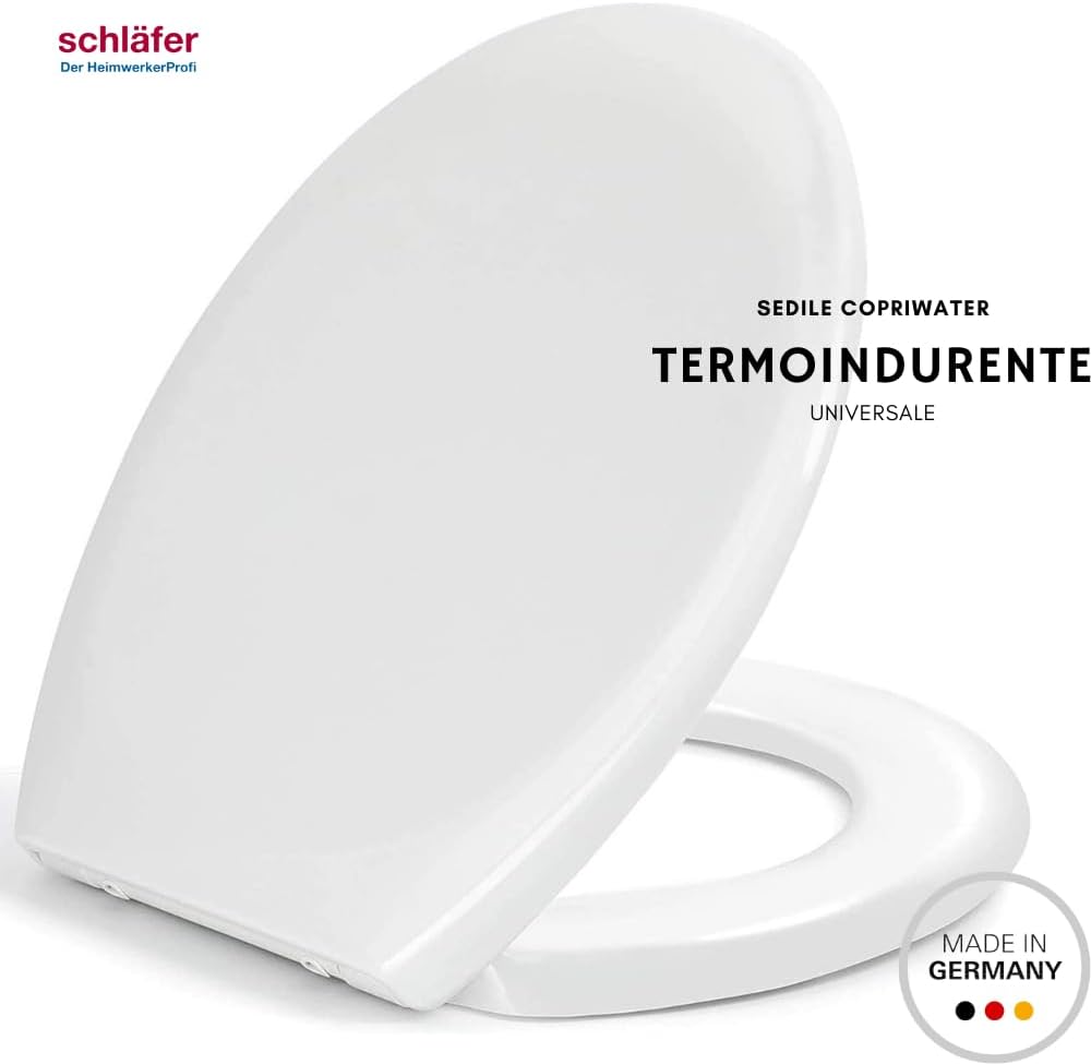 4632101 Schläfer WC Sitz Havel, Toilettendeckel antibakteriell, Toilettensitz Duroplast weiss, Klode