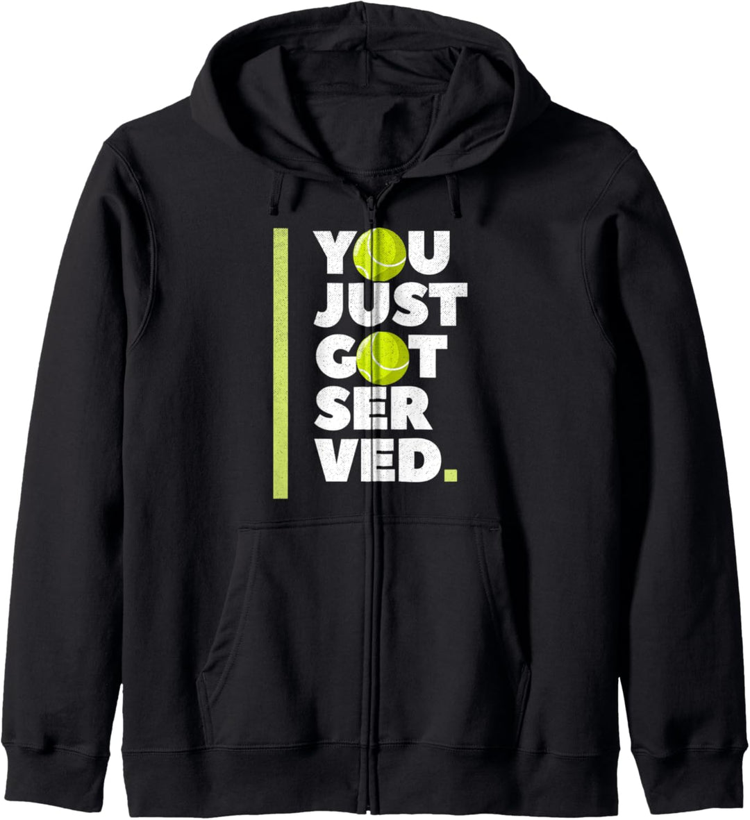 You Just Got Served Funny Sports Pun Tennis Distressed Kapuzenjacke