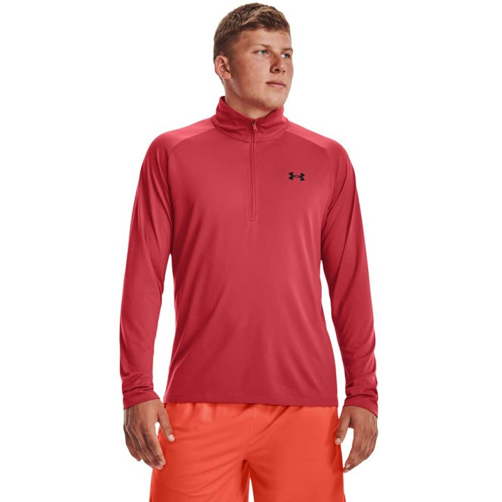 Under Armour Herren Tech 2.0 1/2 Zip Warmup Tops (1er Pack), XL Rotrot