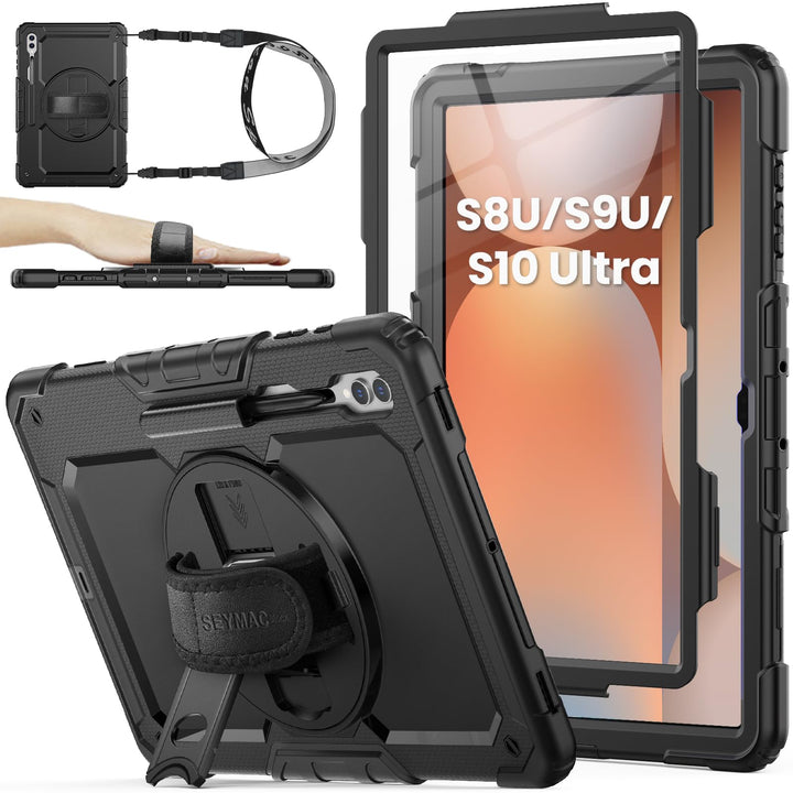 SEYMAC stock Hülle für Samsung Galaxy Tab S9 Ultra 14.6 Zoll 2023, Stossfeste Schutzhülle mit Bildsc