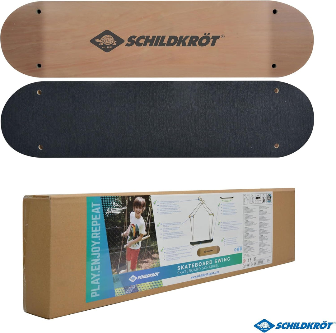 Schildkröt Skateboard Schaukel, aussergewöhnliche Holzschaukel für Geschicklichkeit, Balance und Koo