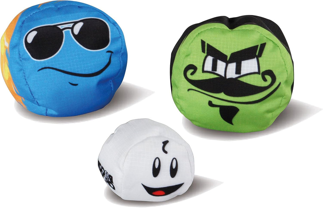 Crossboccia® Doublepack Heroes, 2x3 gleichfarbige Stoffsäckchen, verschiedene Designs, Ø 8cm mit Gra