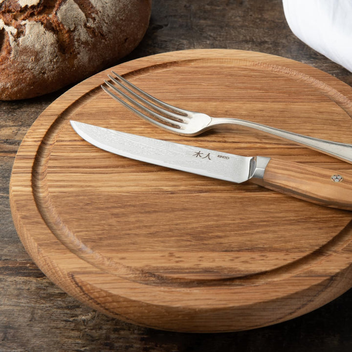 Brotzeitbrett Schneidebrett Eiche Holz rund 25 x 2 cm | Holz-Leute