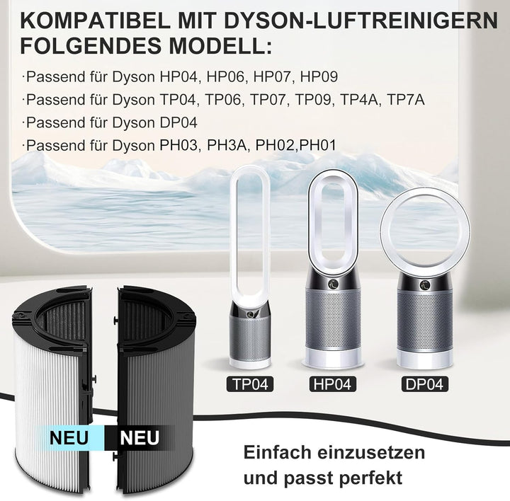 Ersatzfilter kompatibel mit Dyson-Luftfiltermodellen HP04 TP04 DP04 HP09 TP06 TP09 HP07 TP07 PH03 PH