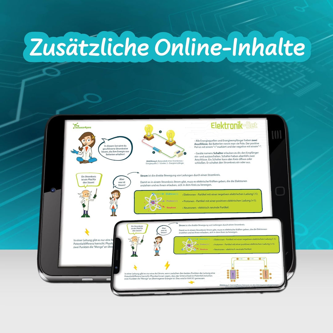 Science4you Elektronikset für Kinder – Schaltkreis-Set, Roboter-Bausatz, 60 Experimente mit Motor Ba