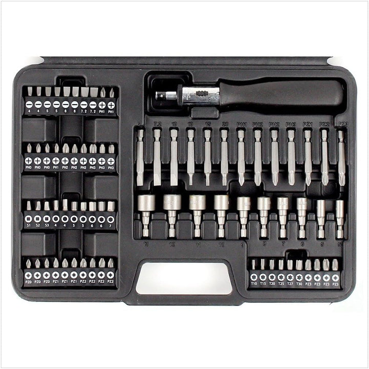 Juego de 109 Piezas para Atornillar y Taladrar; 13 X Brocas para Madera 3-8mm, 13 X Brocas para meta