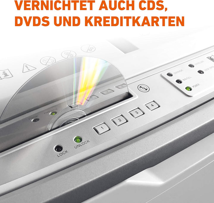 Shredcat 8285 Auto-Feed Aktenvernichter, 4 x 10 mm Partikelschnitt (bis 350 Blatt, Sicherheitsstufe
