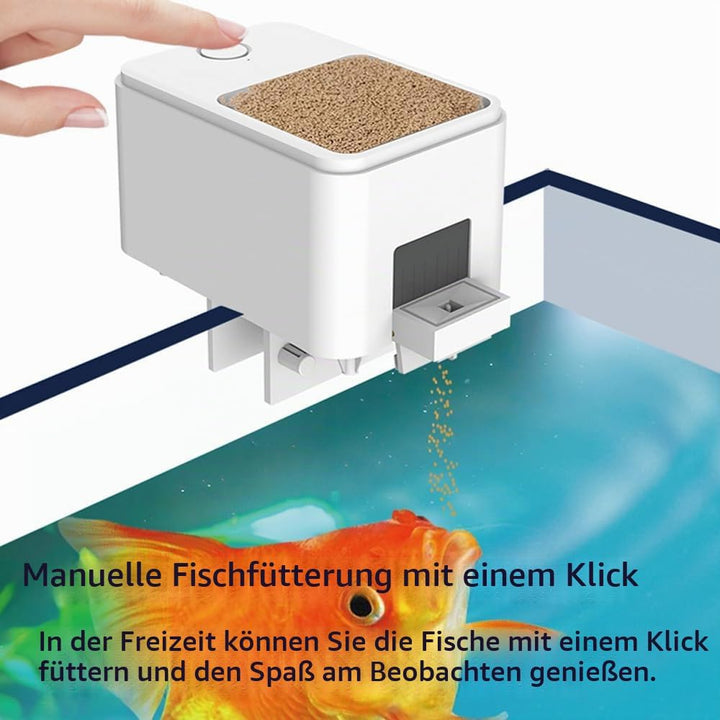 Weytoll Futterautomat für Aquarium, 100 ML WiFi APP Steuerung, Aquarium Feuchtigkeitsbeständig Futte