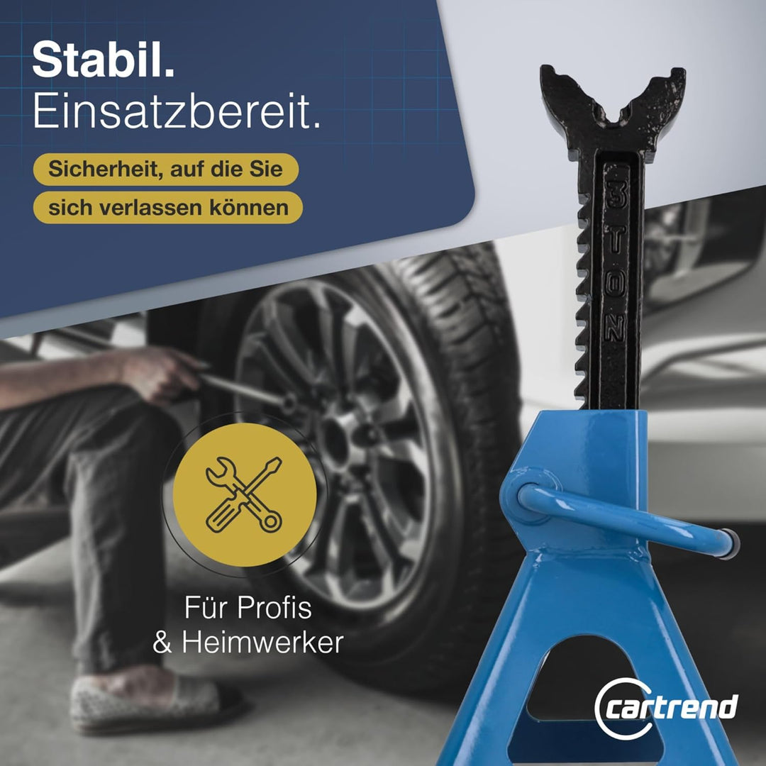 Unitec 10889 3000 kg für PKW höhenverstellbar Unterstellbock Profi 3 Tonnen in blau Sicherheitsböcke