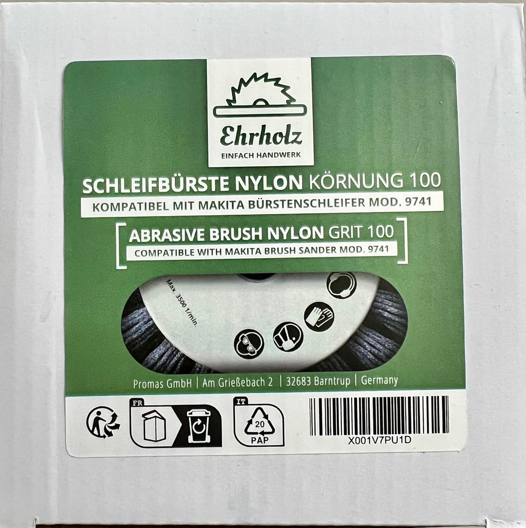 EHRHOLZ® Schleifbürste passend für Makita Bürstenschleifer 9741 | Strukturierbürste | Satinierbürste