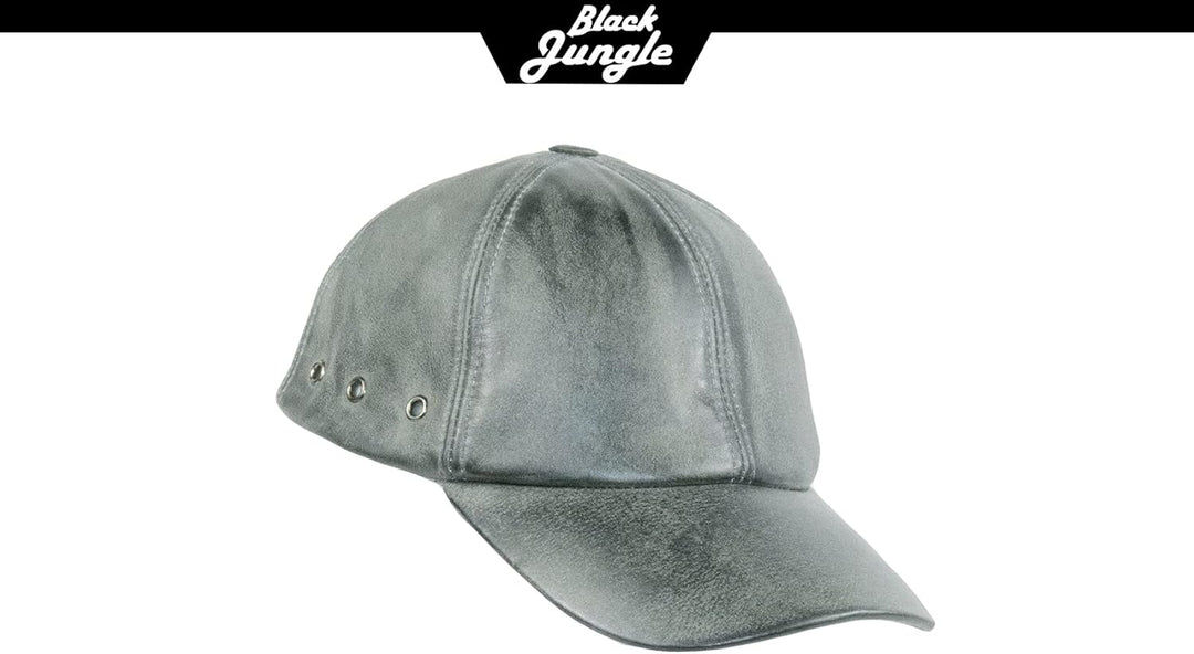 Black Jungle Grafton Lederkappe Biker Kappe Freizeitkappe Baseballkappe Einheitsgrösse Anthrazit, Ei