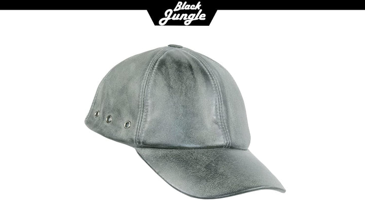 Black Jungle Grafton Lederkappe Biker Kappe Freizeitkappe Baseballkappe Einheitsgrösse Anthrazit, Ei