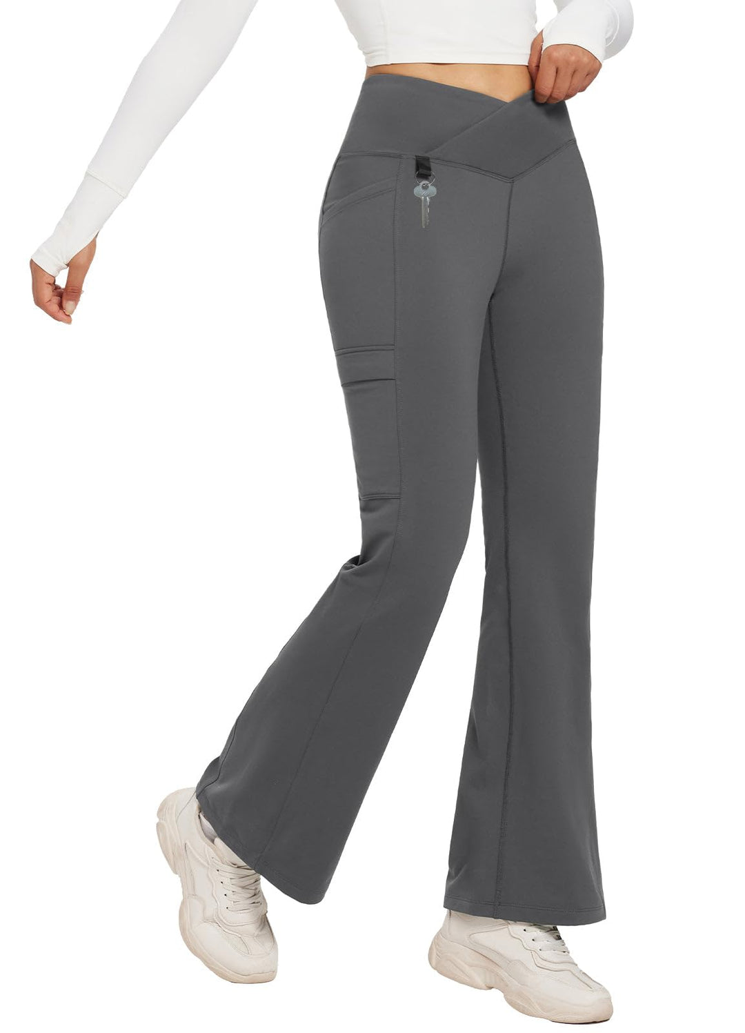 baleaf Thermo Hose Damen Thermo Leggings mit Taschen Wanderhose Wasserabweisend Bootcut Leggings Sch