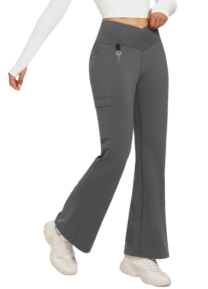 baleaf Thermo Hose Damen Thermo Leggings mit Taschen Wanderhose Wasserabweisend Bootcut Leggings Sch
