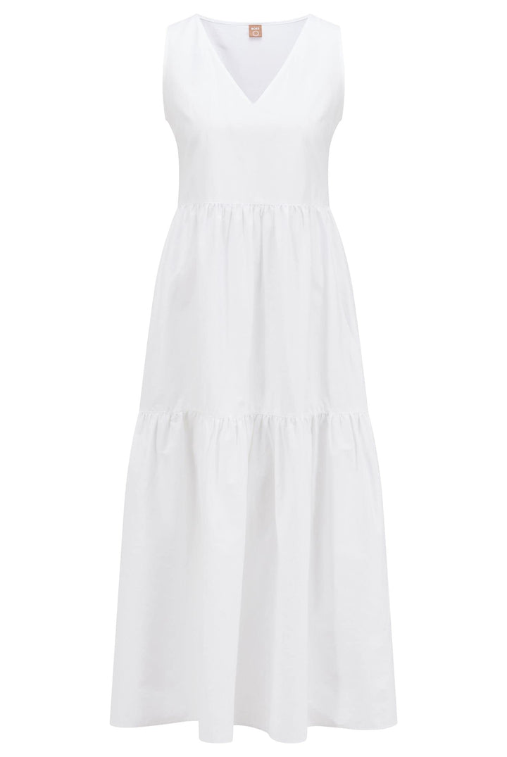 BOSS Damen Kleid C_Ditesta 38 White100, 38 White100