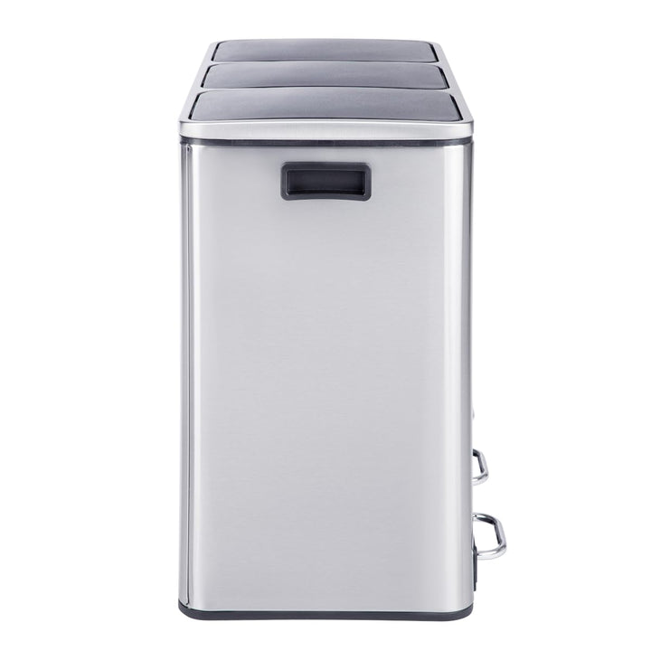 SVITA TM3X18 Edelstahl Treteimer 54 Liter Abfalleimer Mülleimer Design Silber Mülltrennung Papierkor