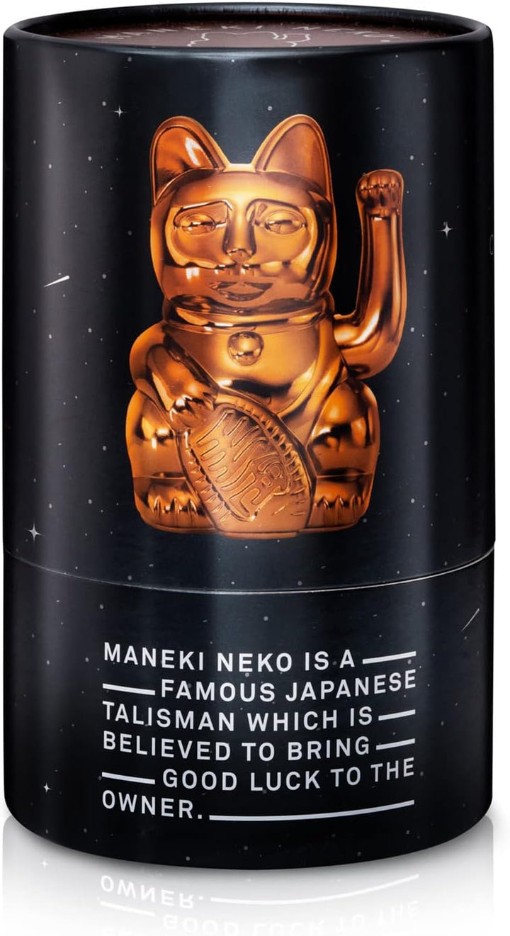 DONKEY Lucky Cat Cosmic Edition Mars Shiny Copper | Winkekatze, Maneki Neko, 15 cm, in Geschenkverpa
