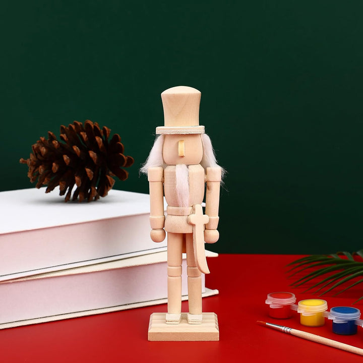 VICASKY 18cm Nussknacker Zum Bemalen Holz Figur Anmalen Rohling Selbst Holzfigur Natur Unlackierter