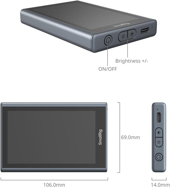 SMALLRIG Wireless Monitor,Magnetischer Selfie Monitor mit drahtloser Steuerung, Telefonmonitorbildsc