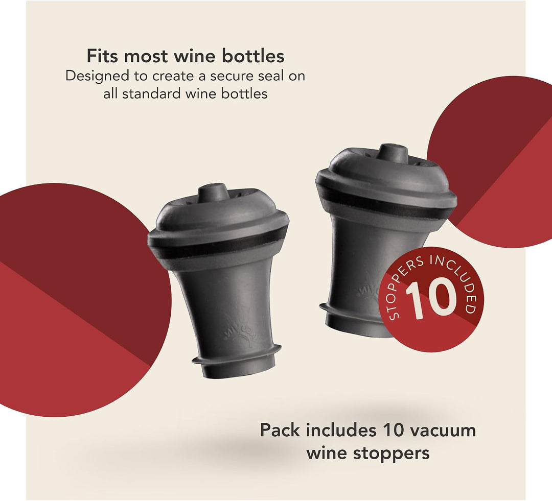 Vacu Vin Wine Saver Vakuumstopfen für Weinflaschen, hält Wein bis zu einer Woche frisch mit luftdich