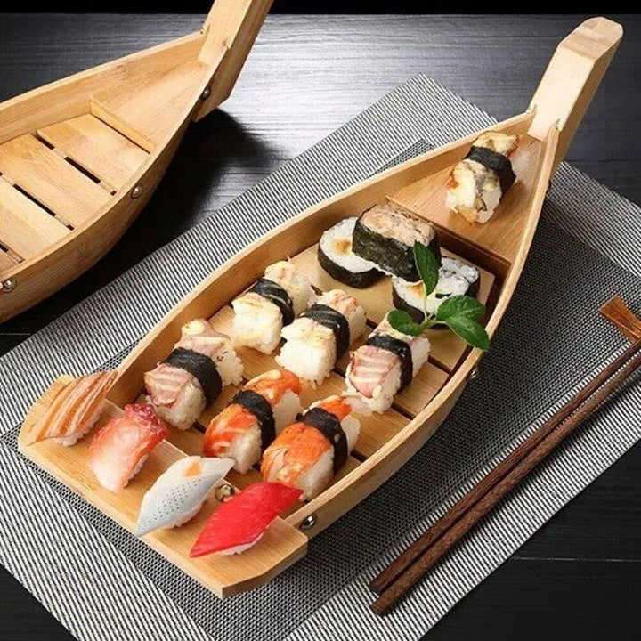 Haowul Holz Sushi -Boot, Das Grossgrösse Japanische Sashimi -Platte Japanische Küche Meeresfrüchte -
