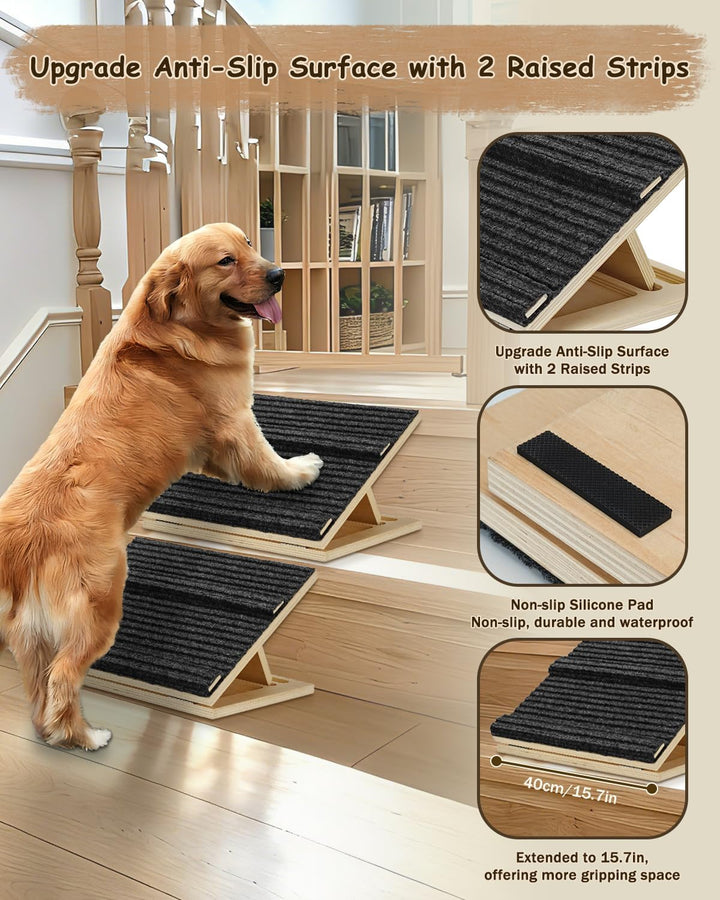 Okydoky Klappbare Hundetreppe Mit Block 40cm 2Packs für kleine/mittlere Hunde&amp;Katzen DB-40cm-2p, DB-