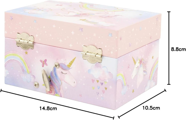 Ulysse Couleurs d'Enfance Musikkoffer Einhorn Regenbogen: Schmuckbox für Mädchen ab 3 Jahren, Rosa,