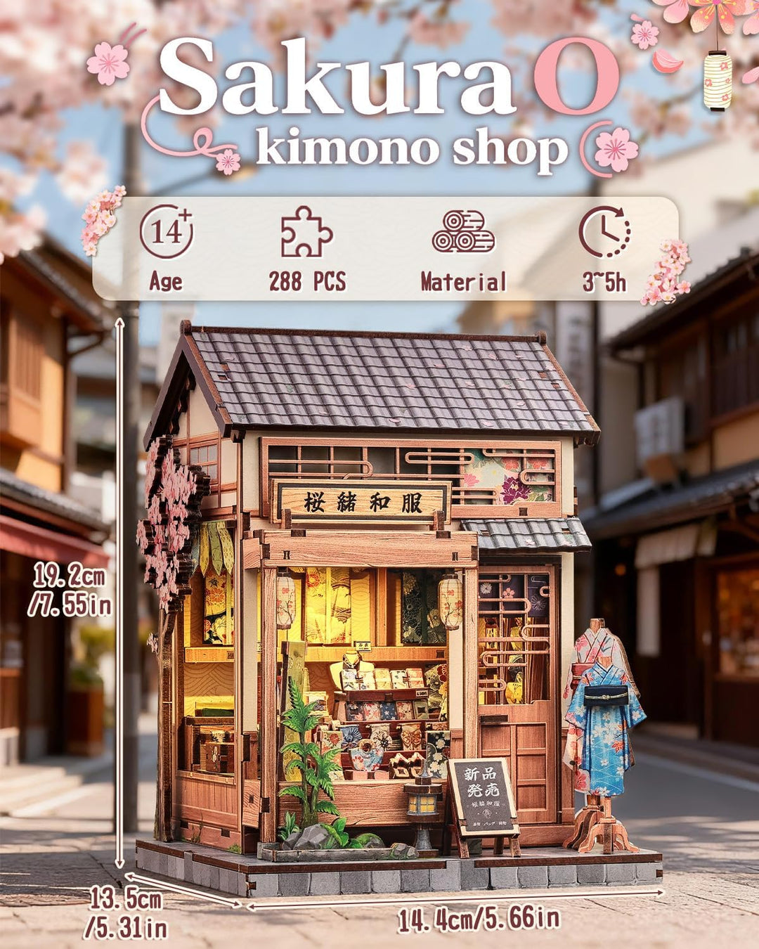 CUTEBEE Book Nook - 3D Puzzle im Japanischen Stil DIY Puppenhaus-Set, Bücherregal-Dekoration, Famili