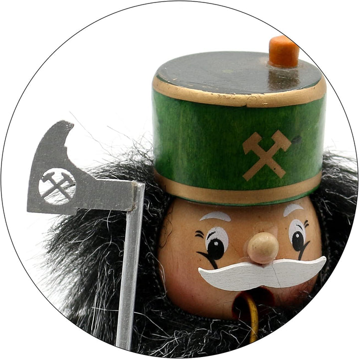 Dekohelden24 Räuchermann als Bergmann mit Lichthalter und Umhang, ca. 17 cm, Bergmann mit Lichthalte