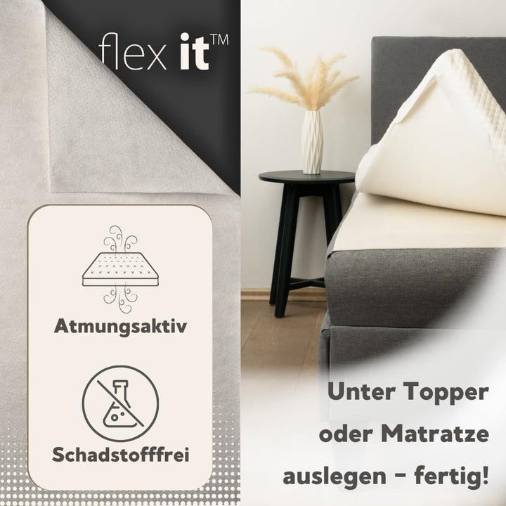 Flex it - flexTopp 100x200 cm Antirutschmatte für Bett Matratzen Befestigung Topper Matratze Lattenr