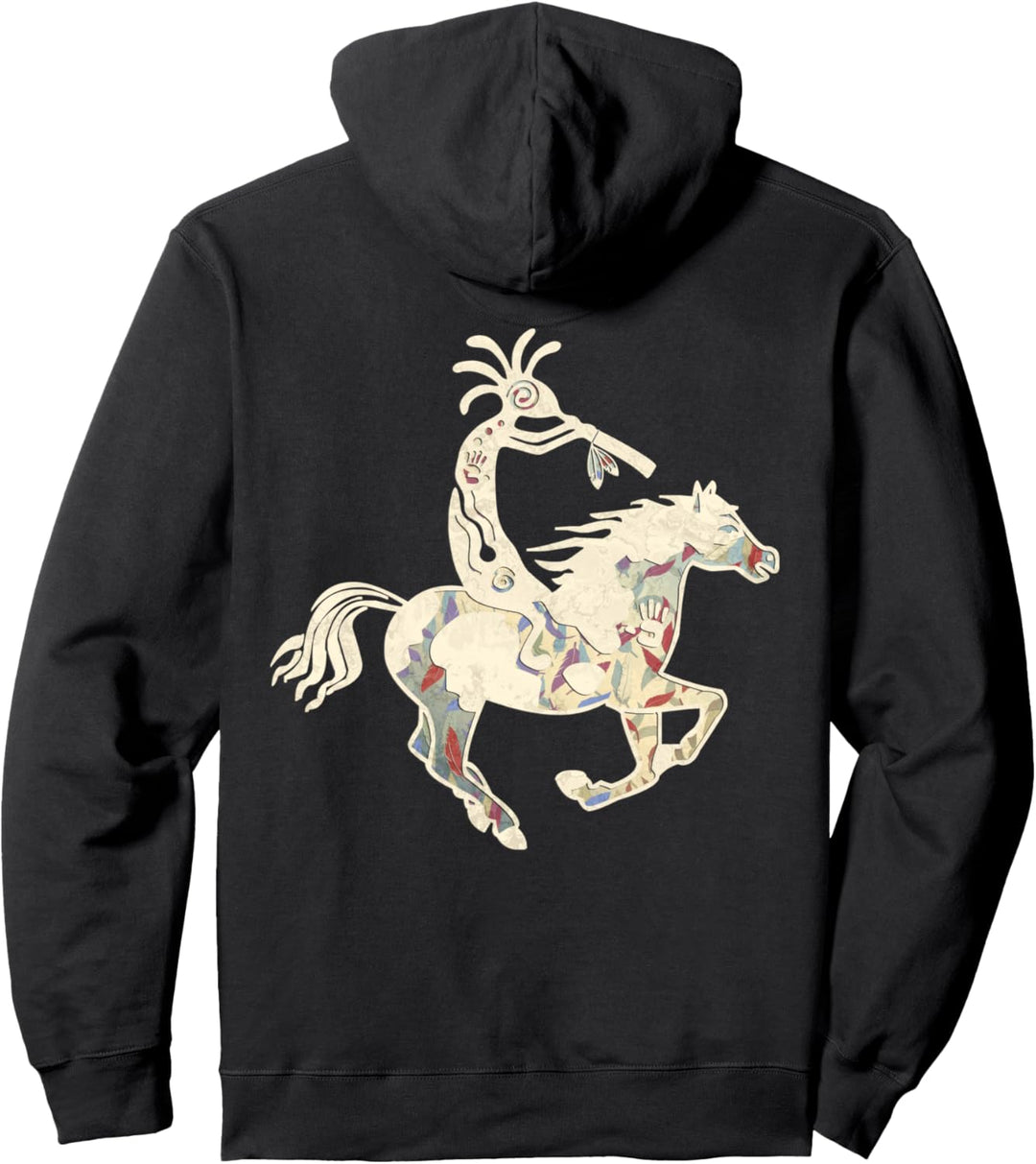 Kokopelli Musican Friend with Horse 2 - Fan Fun Pullover Hoodie