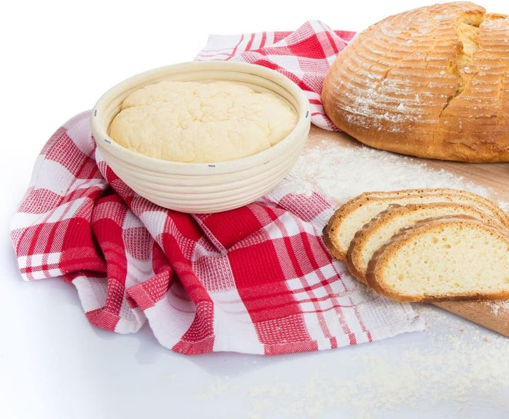 Westmark 2 Gärkörbchen, Rund, Ø 24,5 cm, Für ca. 1500 - 2000 gr Teig, Peddigrohr, Hellbeige, 320622E