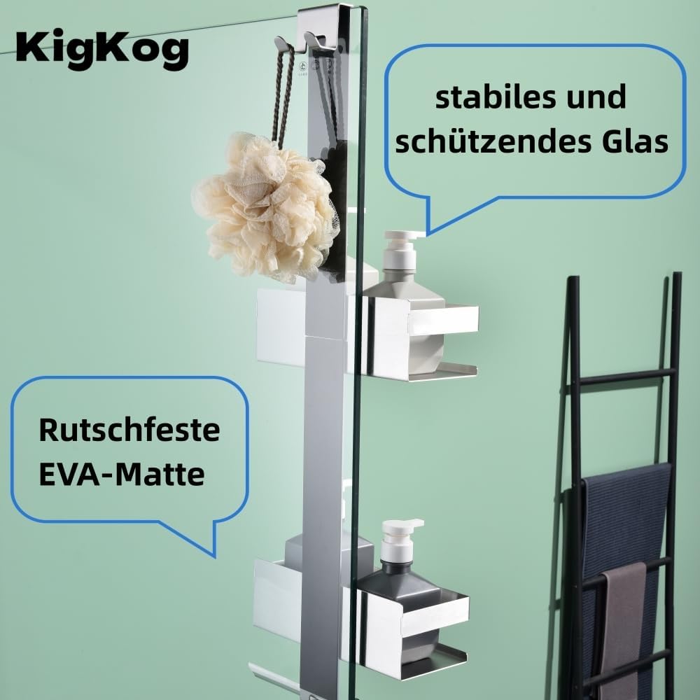 Duschregal zum Hängen,2-Store Duschablage zum Hängen, SUS304 Edelstahl Doppelt Duschkorb Hängeregal