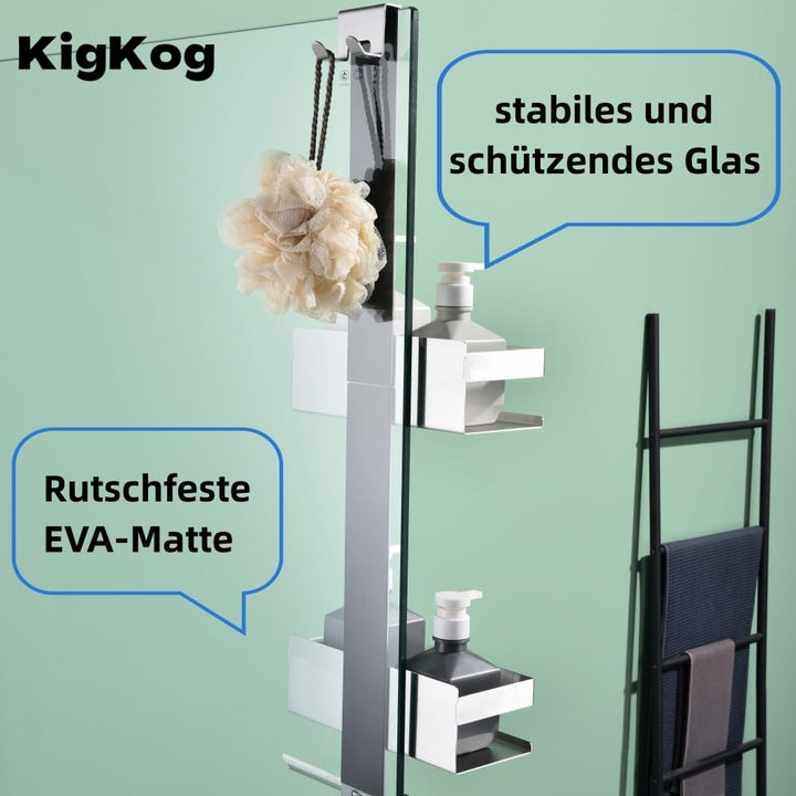 Duschregal zum Hängen,2-Store Duschablage zum Hängen, SUS304 Edelstahl Doppelt Duschkorb Hängeregal