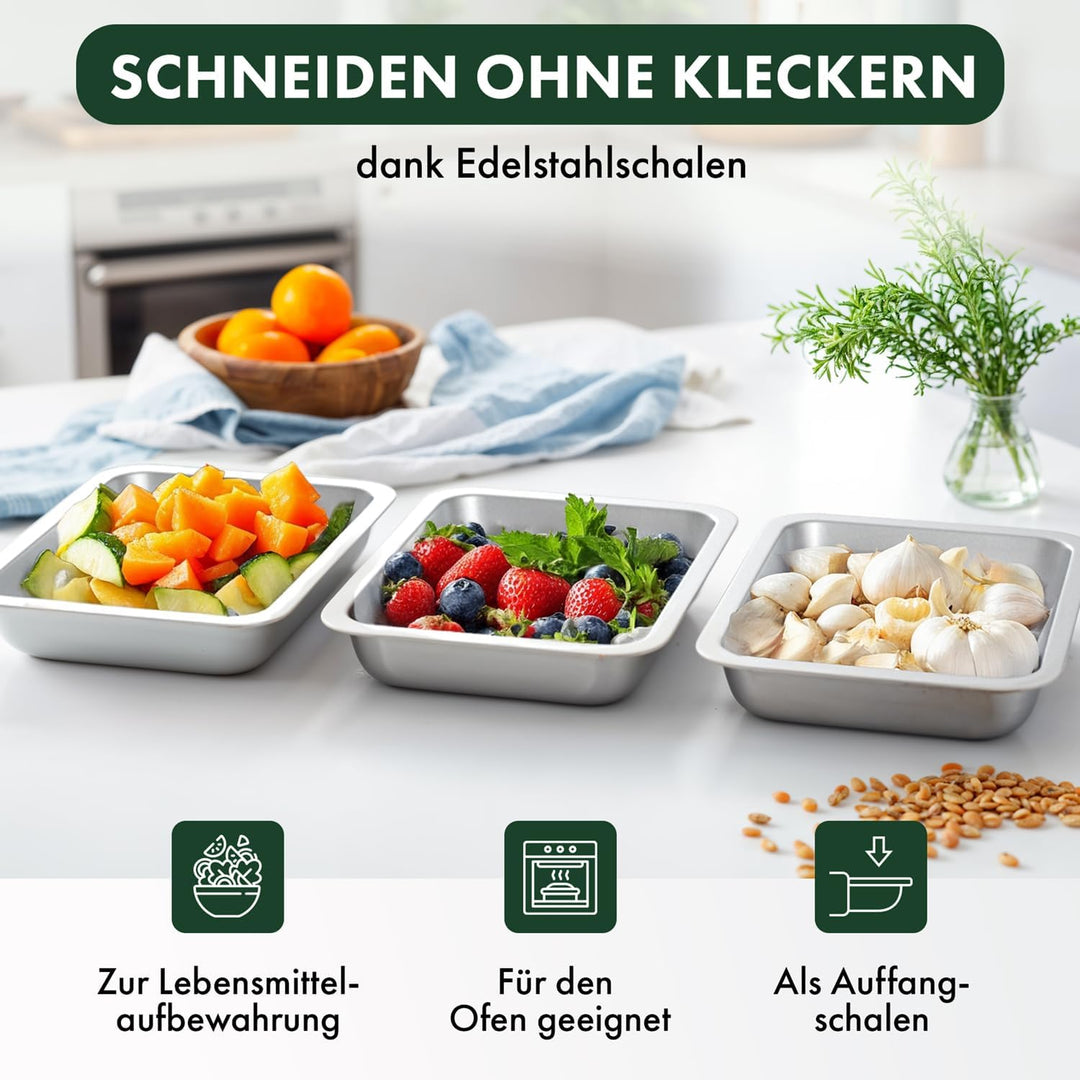Blumtal Schneidebrett aus 100% Bambus - antibakteriell Holz-Brett mit Saftrille, Holz-Brettchen, 2 G