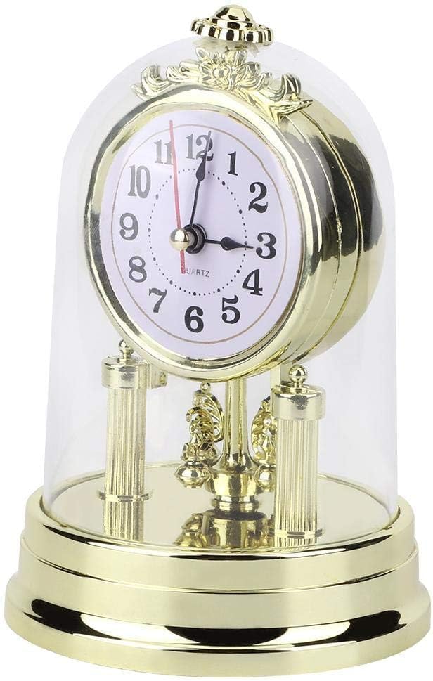 HERCHR Tischuhren Uhr, Europäische Retro Stil Wohnzimmer Uhr, Antike Stille Tischuhr Im Europäischen