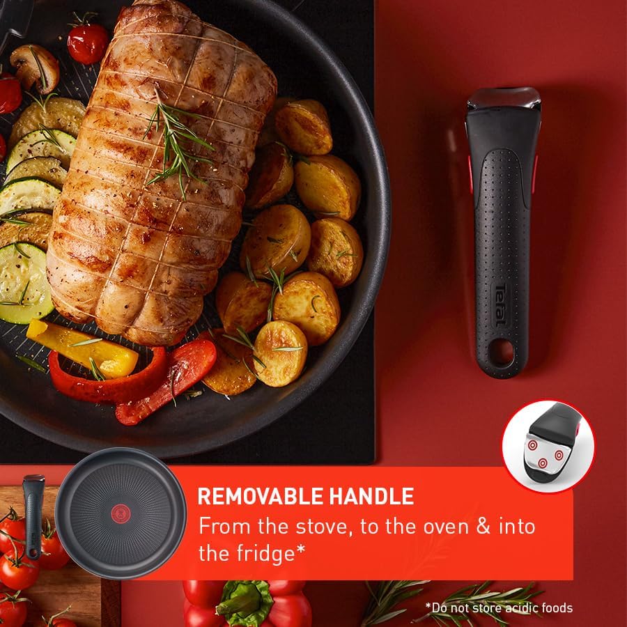 Tefal Ingenio Easy ON Try-Me Pfannenset, 7-teilig, stapelbar, abnehmbarer Griff, platzsparend, antih