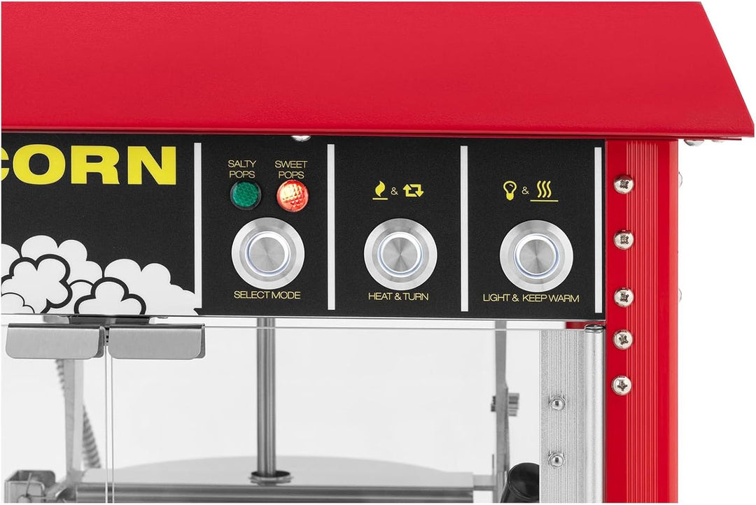 Royal Catering RCPS-16E.3-2F Popcornmaschine Retro-Design 150 °C / 180 °C 2 Temperaturen für süsses