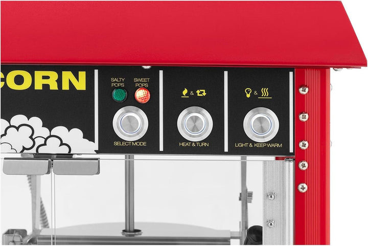 Royal Catering RCPS-16E.3-2F Popcornmaschine Retro-Design 150 °C / 180 °C 2 Temperaturen für süsses