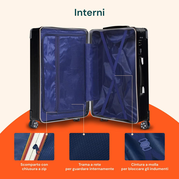 Wintem Koffer-Set Schwarz 3, Schwarz 3