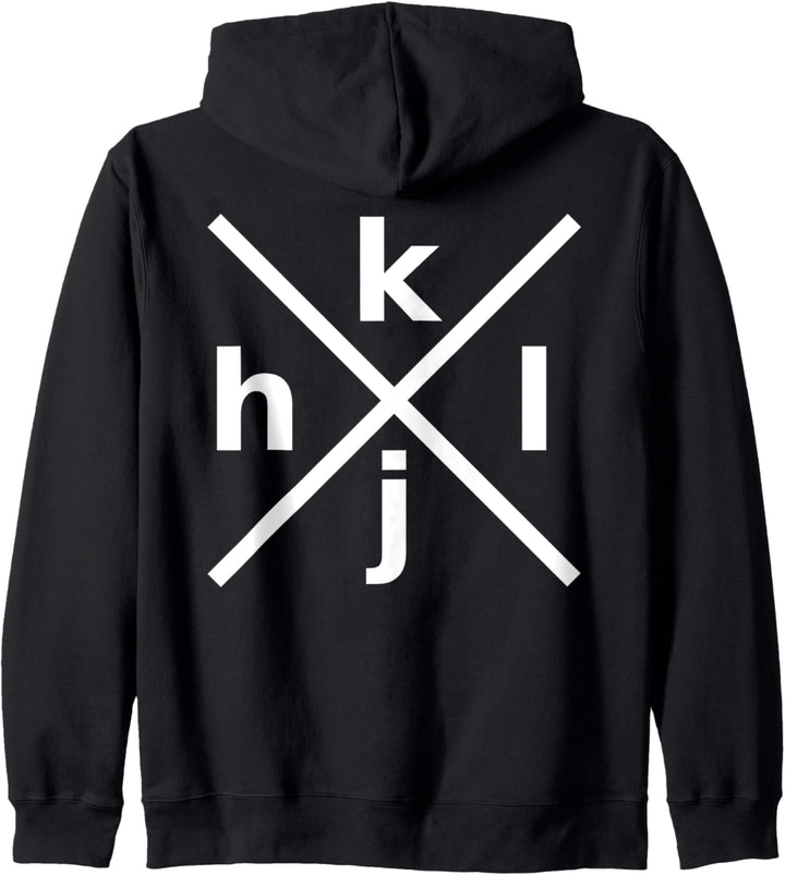 hjkl - Weisses Design für Hardcore vi/Vim Geeks & Nerds Kapuzenjacke