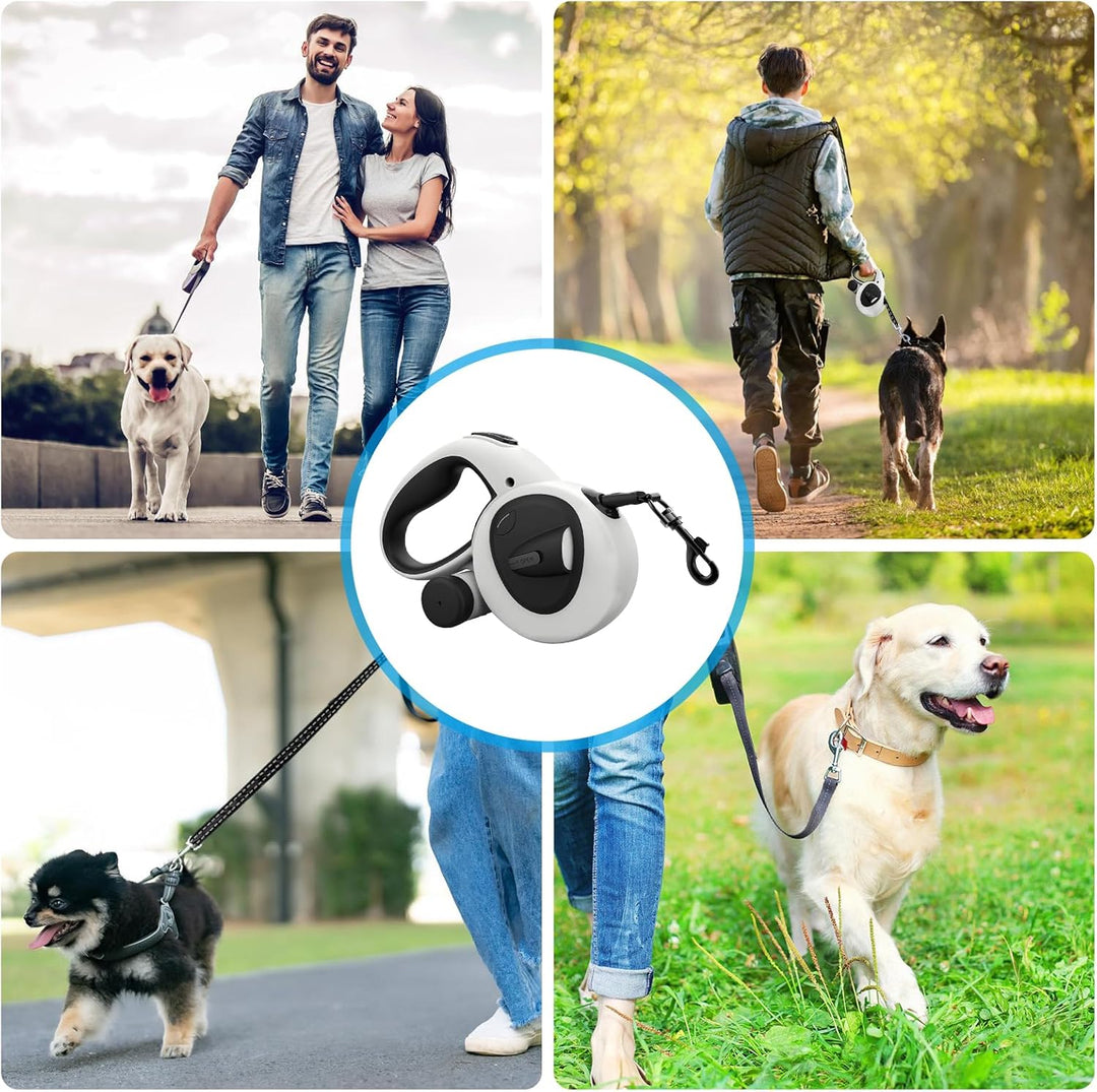 Einziehbare Hundeleine, Hundeleine 5m, Rollleine für Hunde, mit LED-Licht, 360° Verhedderungsfreier,