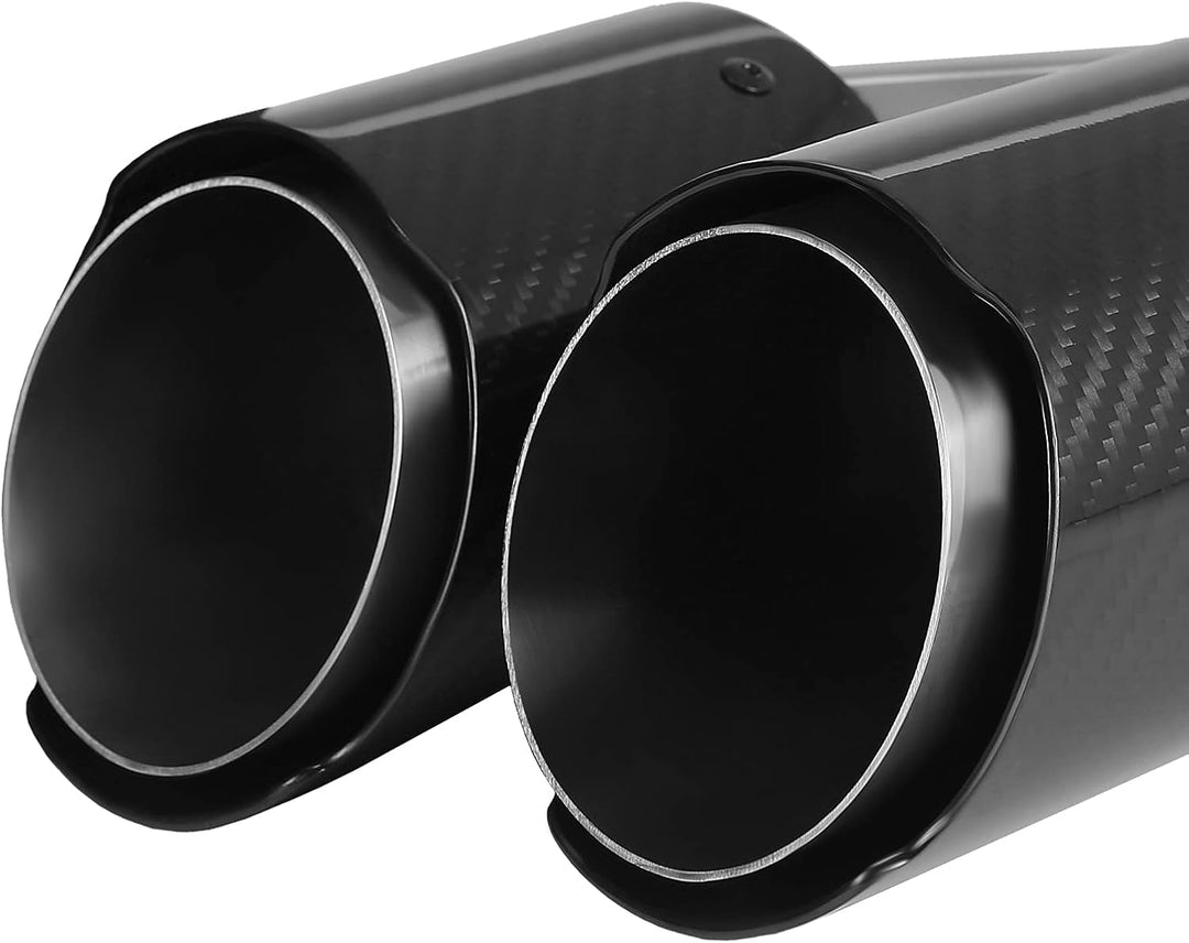 54mm Auspuffspitzen Auspuff Edelstahl und Glänzende Kohlefaser Auto Auspuff Endrohr, Einlass 2,1" Au